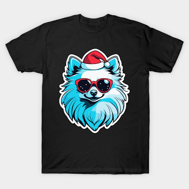 Pomeranian Christmas Illustration T-Shirt by FluffigerSchuh